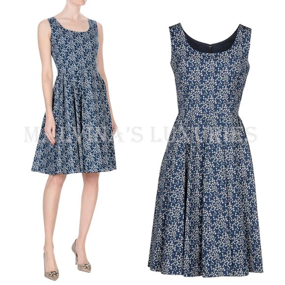 DOLCE & GABBANA DRESS BOWS PRINT FLARED SKIRT sz IT 42 US 6 - Picture 1 of 11